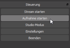 Aufnahme Start