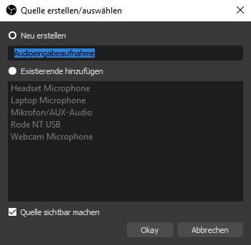 Audioeingabeaufnahme