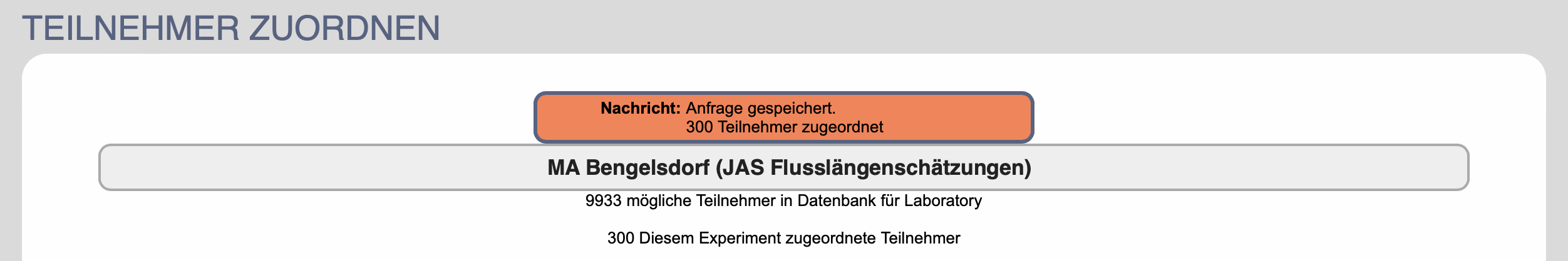 300 Teilnehmer zugeordnet