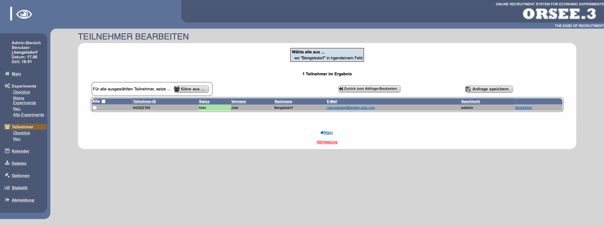 Ergebnis der Anfrage